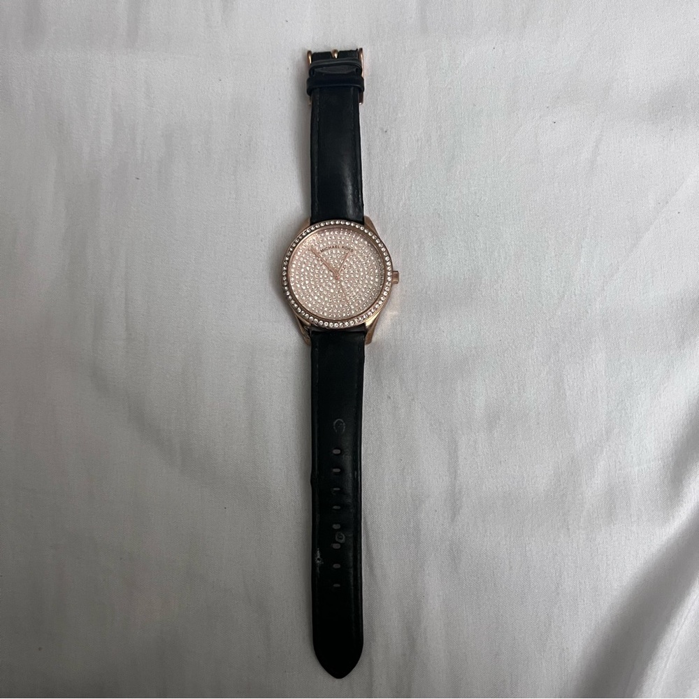 Michael Kors Nini Women’s Watch Black Leather Band